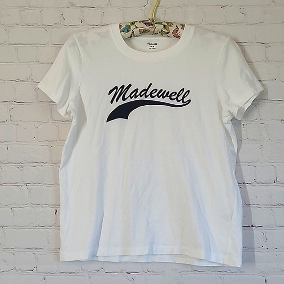 Madewell Casual Cotton Logo Spellout Tee Tshirt Loose Fit Womens Size Medium - Picture 3 of 14